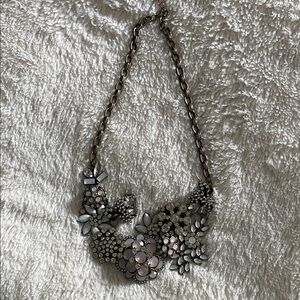 Francesca’s Floral Necklace with Pink and Silver Accents